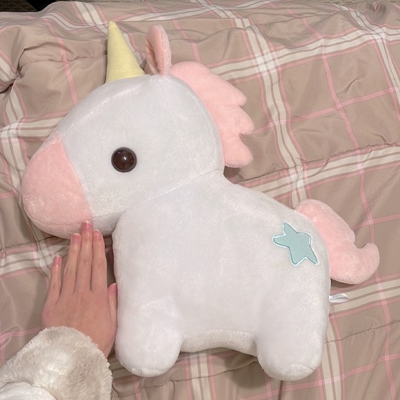 AMUSE Yumekawa Unicorn Pink Chibi Anime Soft Plush Doll Toreba Japan - Picture 5 of 5